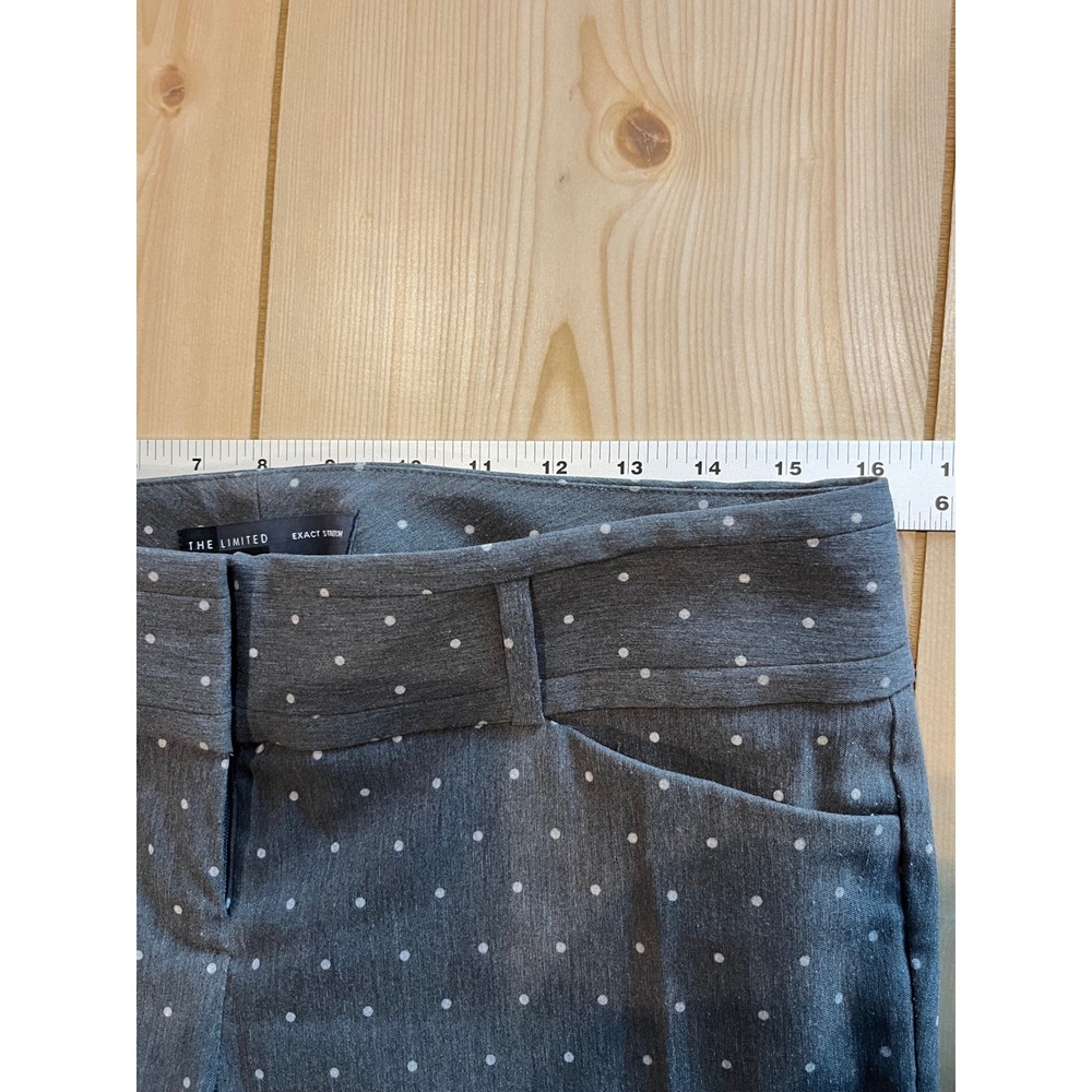 The Limited Exact Stretch‎ Polka Dot Skinny Ankle Pants Gray Womens Size 8 - Picture 4 of 6
